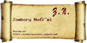 Zombory Noémi névjegykártya