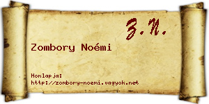 Zombory Noémi névjegykártya